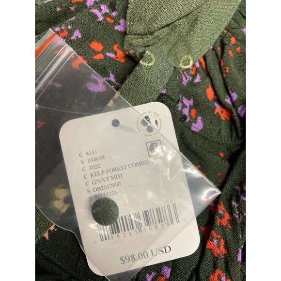 Free People Bella Button-Up Shirt V-Neck Medium New with Tags - Picture 7 of 7